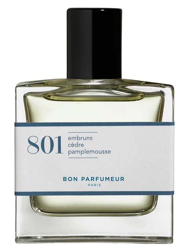 Bon Parfumeur 801 sea spray, cedar, grapefruit